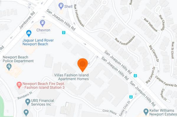 Image of map of Villas Fashion Island in Newport Beach, CA.